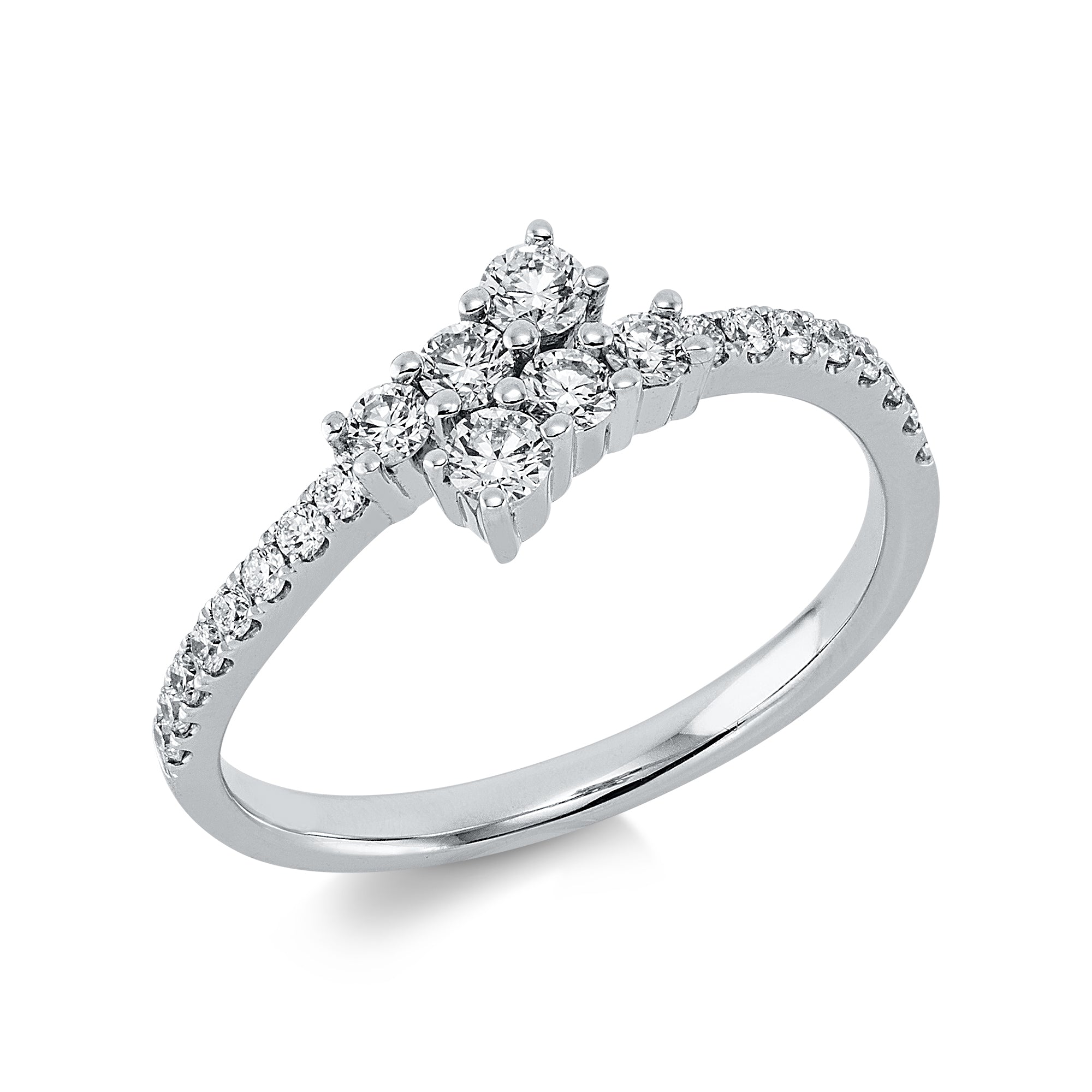 Ring - 750 Weißgold mit Brillanten