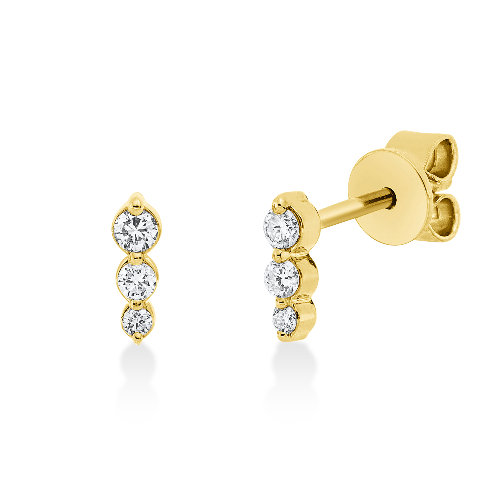 Ohrstecker - 750 Gelbgold mit Brillanten
