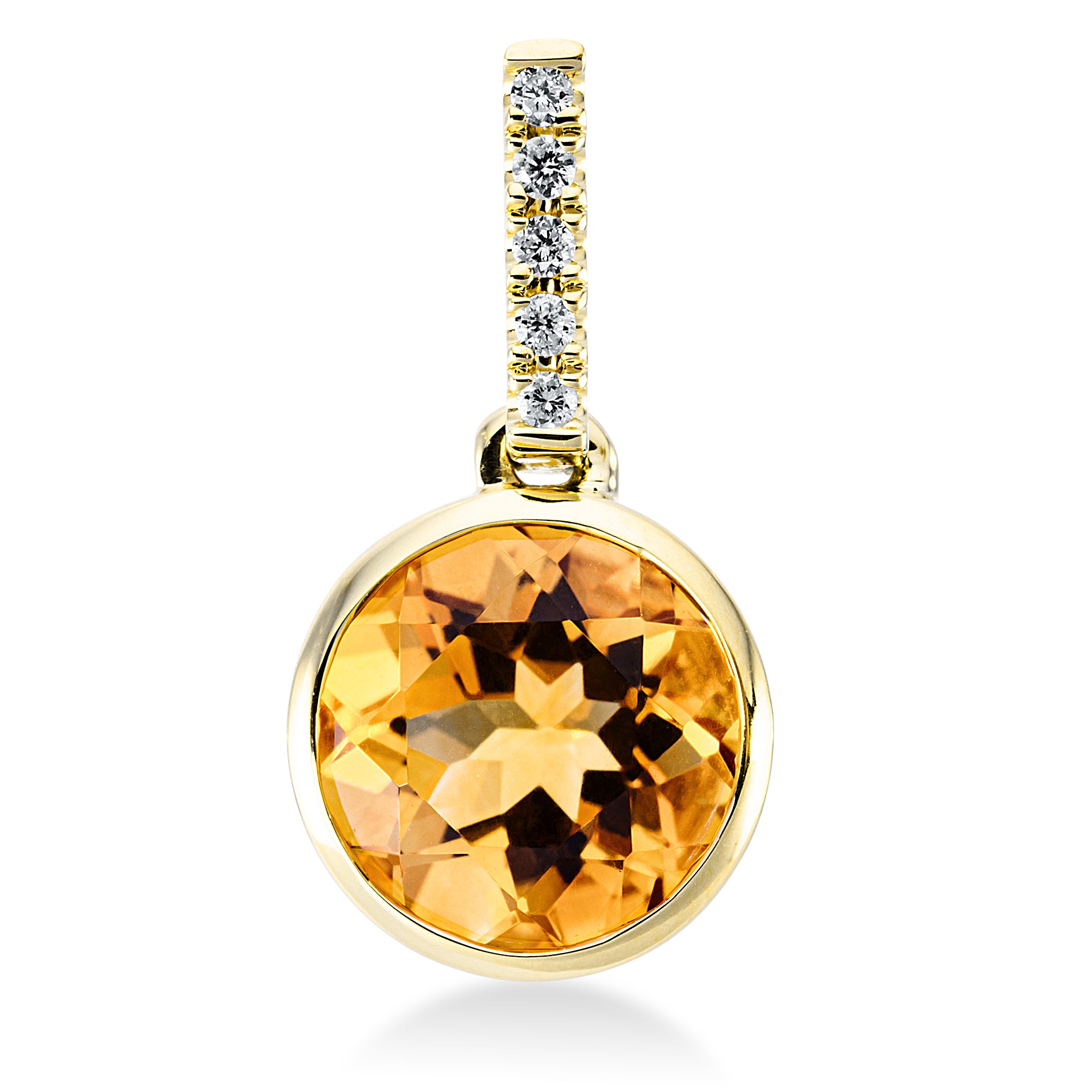 Anhänger - 750 Gelbgold mit Citrin und Brillanten