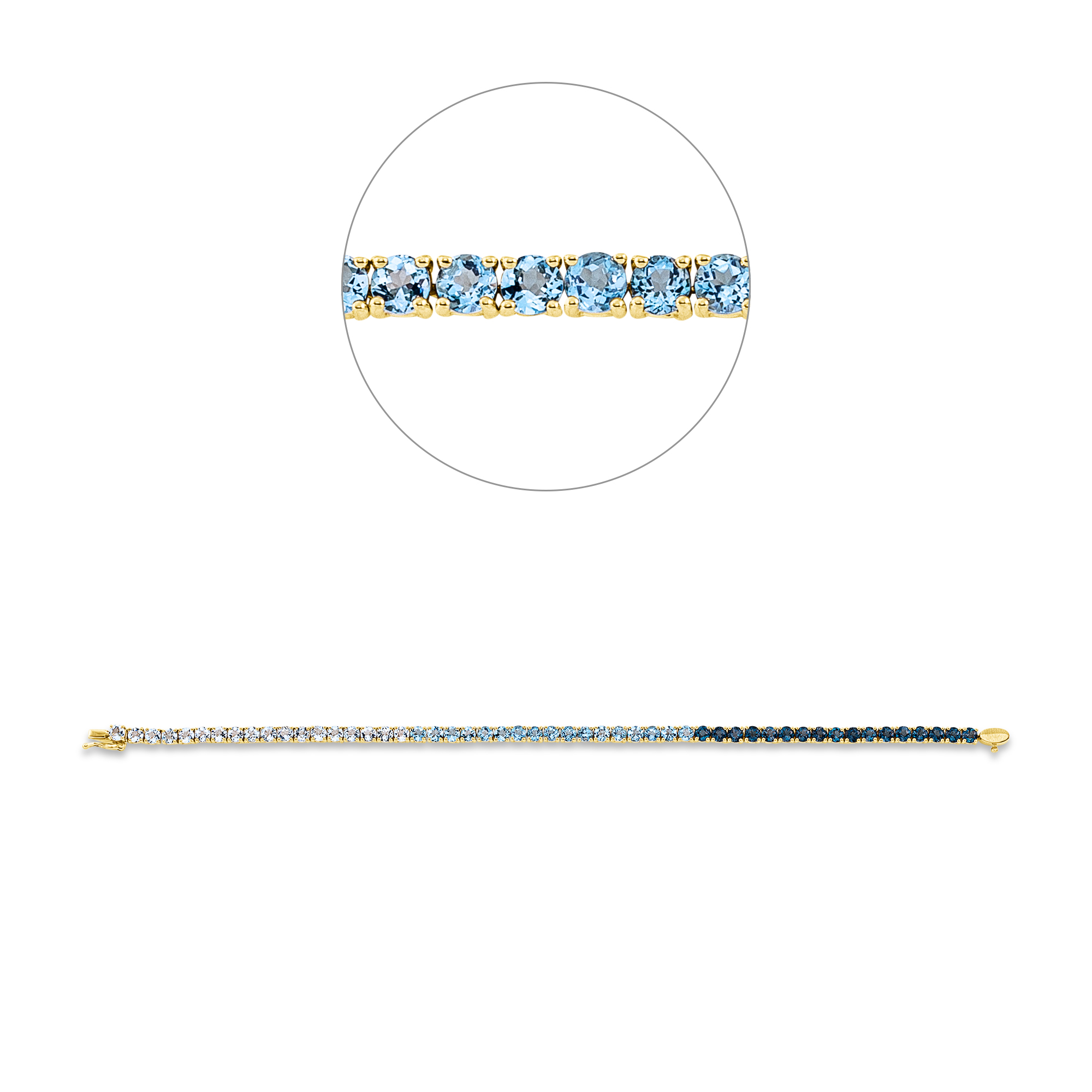 Armband - 750 Gelbgold mit Topase in verschiedenen Farben